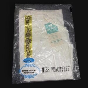 Vintage Miss Peachtree Short Slip Dress Womens 32 White Embroidered Panel